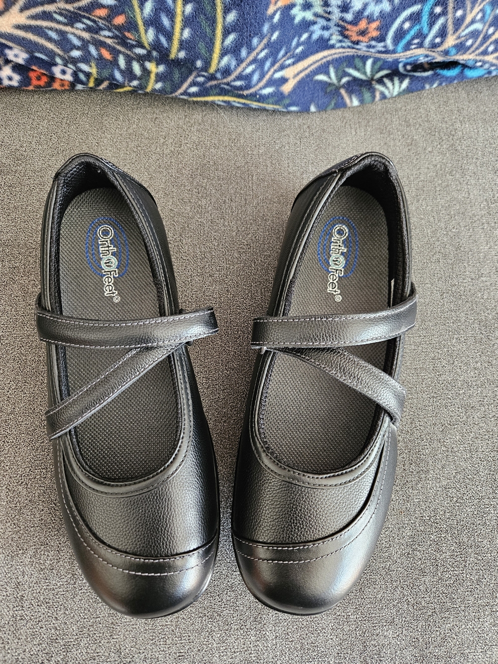 Orthofeet Celina Black Mary Jane Orthopedic Shoes - Like New - Size 9 X-wide